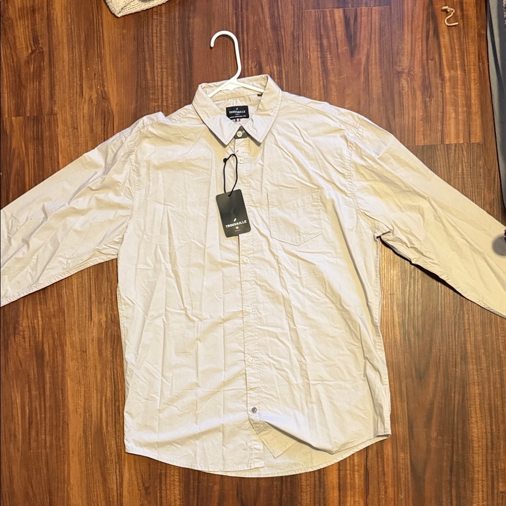 Calvin Klein Men's Beige Button Down Shirt